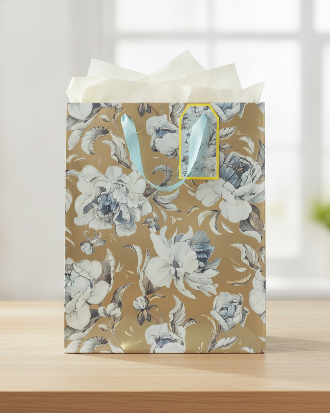 presentpåse golden flower – miljöbild