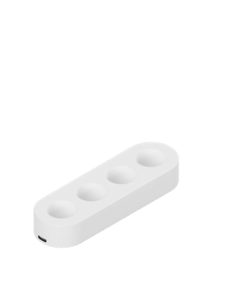vit laddstation för fyra led-kronljus med usb-c från uyuni