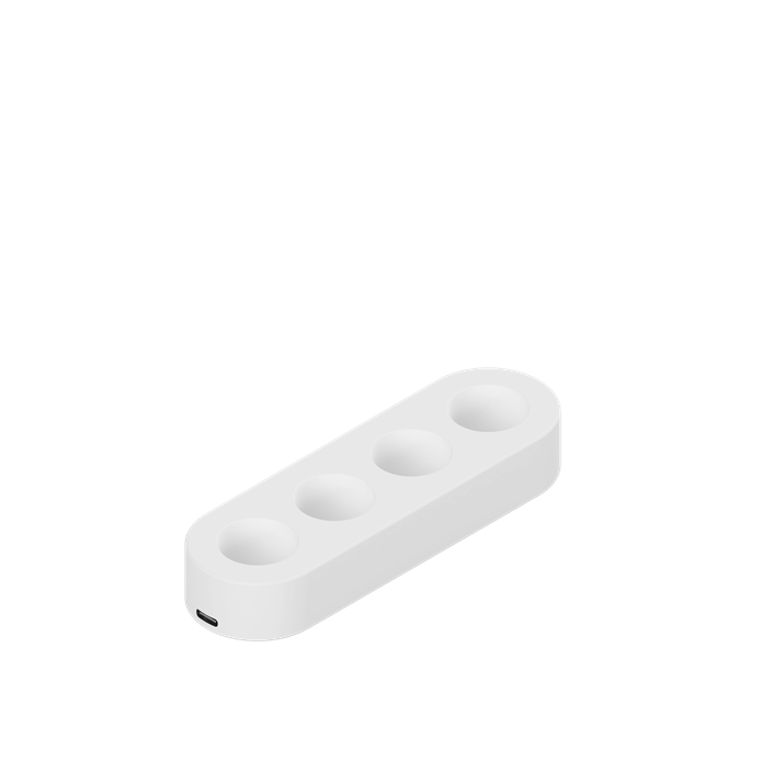 vit laddstation för fyra led-kronljus med usb-c från uyuni