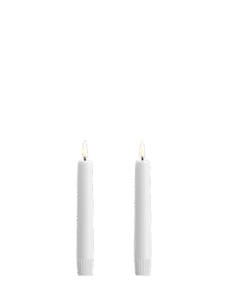 Två vita LED-kronljus med mjuk topp från Uyuni, 16,4 cm