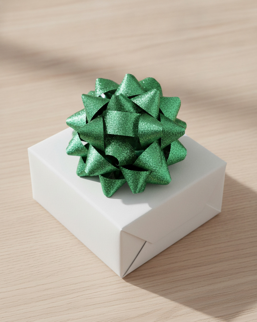 rosett glitter grön maxi ø12,5cm – miljöbild