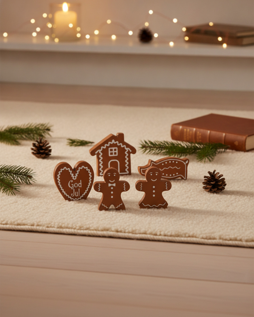 pepparkaksgubbe i trä 15cm – miljöbild